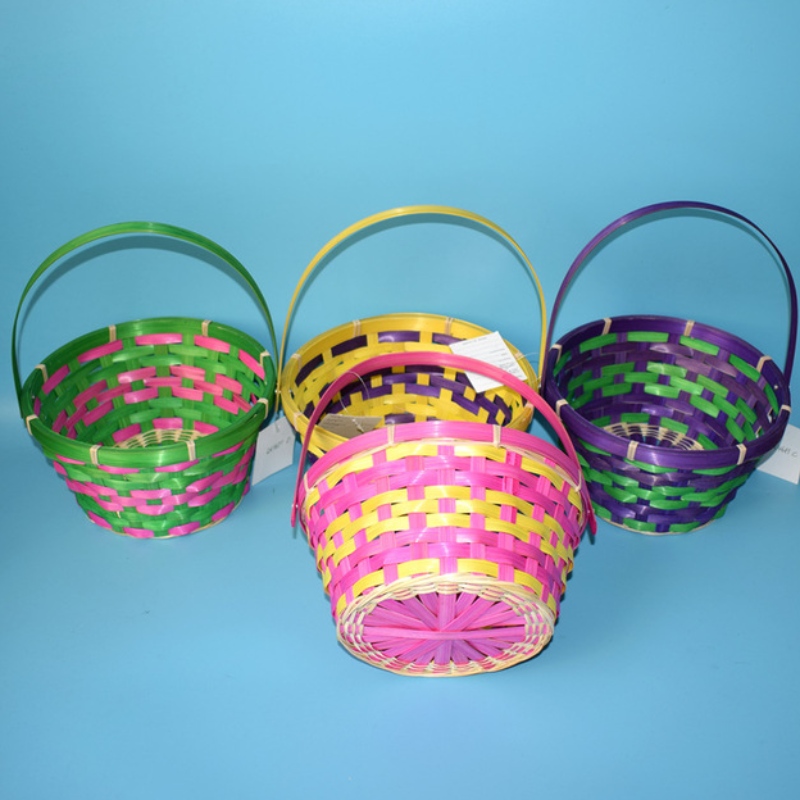 Easter Colorful  Basket with handle