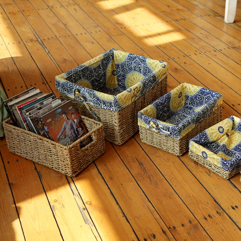 Seagrass Bedroom Storage Basket with Lined