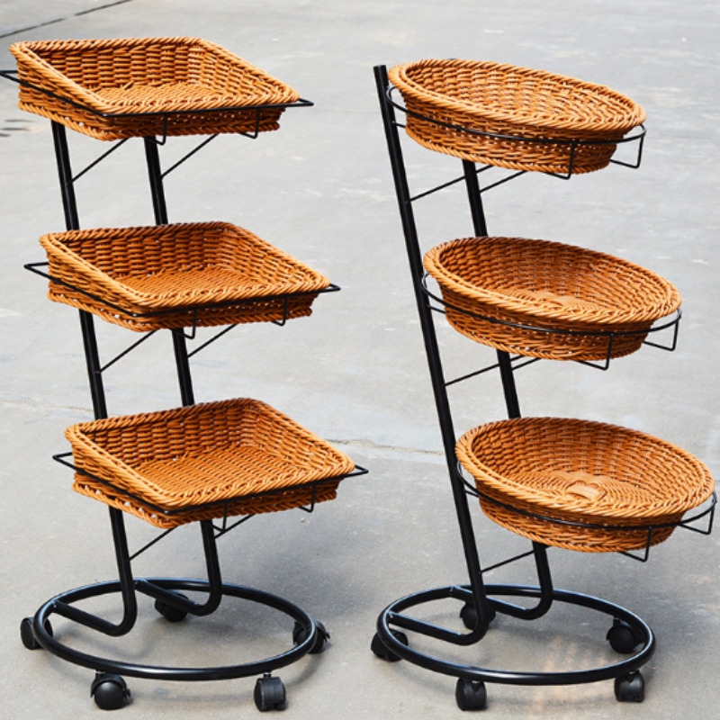 Display Fixture 3 Tier Basket Cart