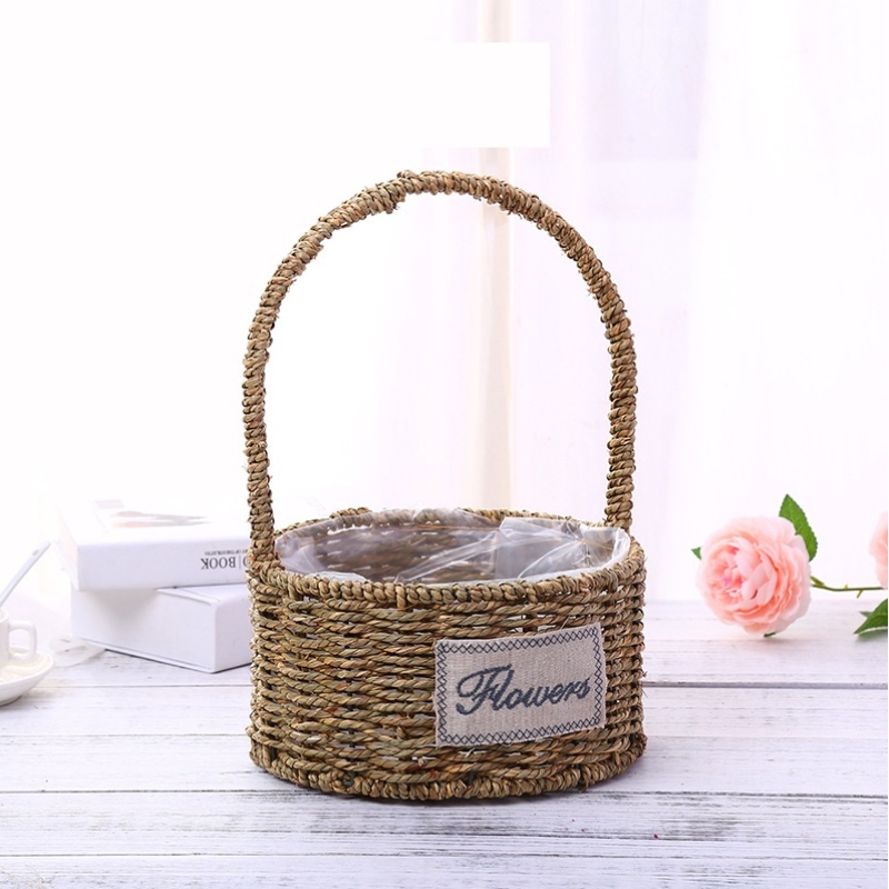 Circle Flower Basket with Handle