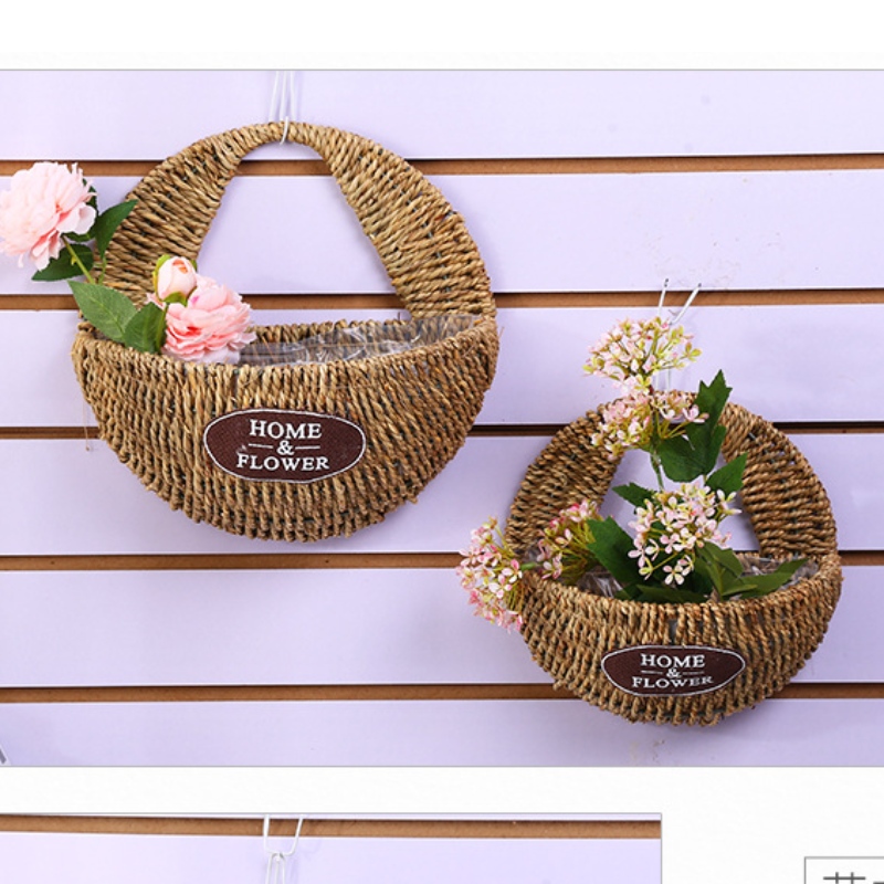 Set of 3 Home Decor Seagrass Flower Basket