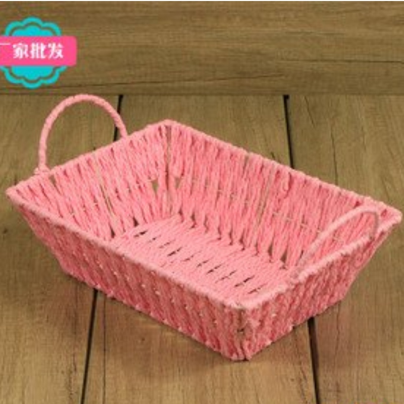 Rectangle Paper Rattan woven storage basket