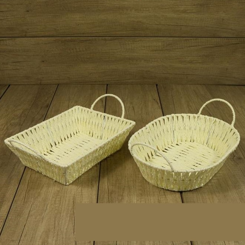 Home decor paper rattan woven storage display tray